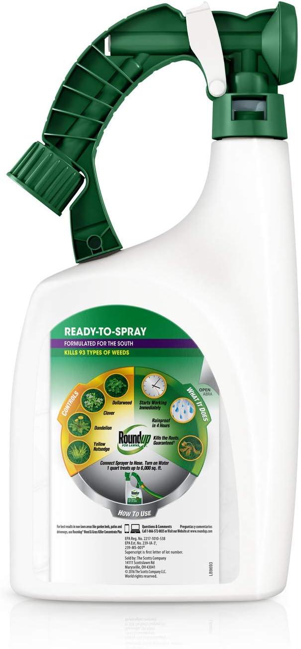 imageRoundup for Lawns4 Ready to Use  for Use on Southern Grasses for Use on Bluegrass Fescues and Perennial Ryegrass Kills Over 90 Weed Types Including Dandelion Clover and Nutsedge 1 galReady to Spray
