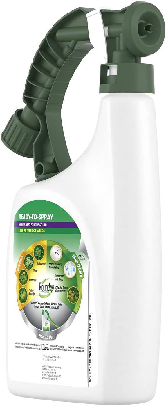 imageRoundup for Lawns4 Ready to Use  for Use on Southern Grasses for Use on Bluegrass Fescues and Perennial Ryegrass Kills Over 90 Weed Types Including Dandelion Clover and Nutsedge 1 galReady to Spray