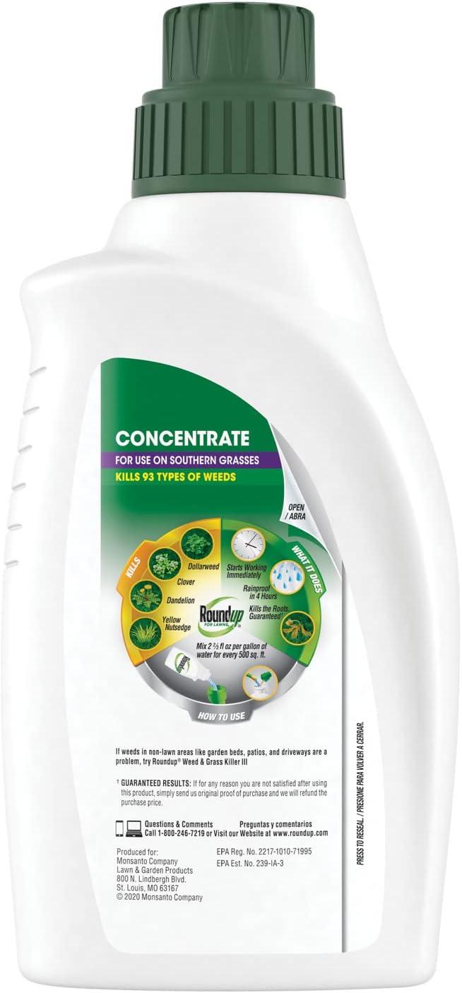 imageRoundup for Lawns4 Ready to Use  for Use on Southern Grasses for Use on Bluegrass Fescues and Perennial Ryegrass Kills Over 90 Weed Types Including Dandelion Clover and Nutsedge 1 galConcentrate