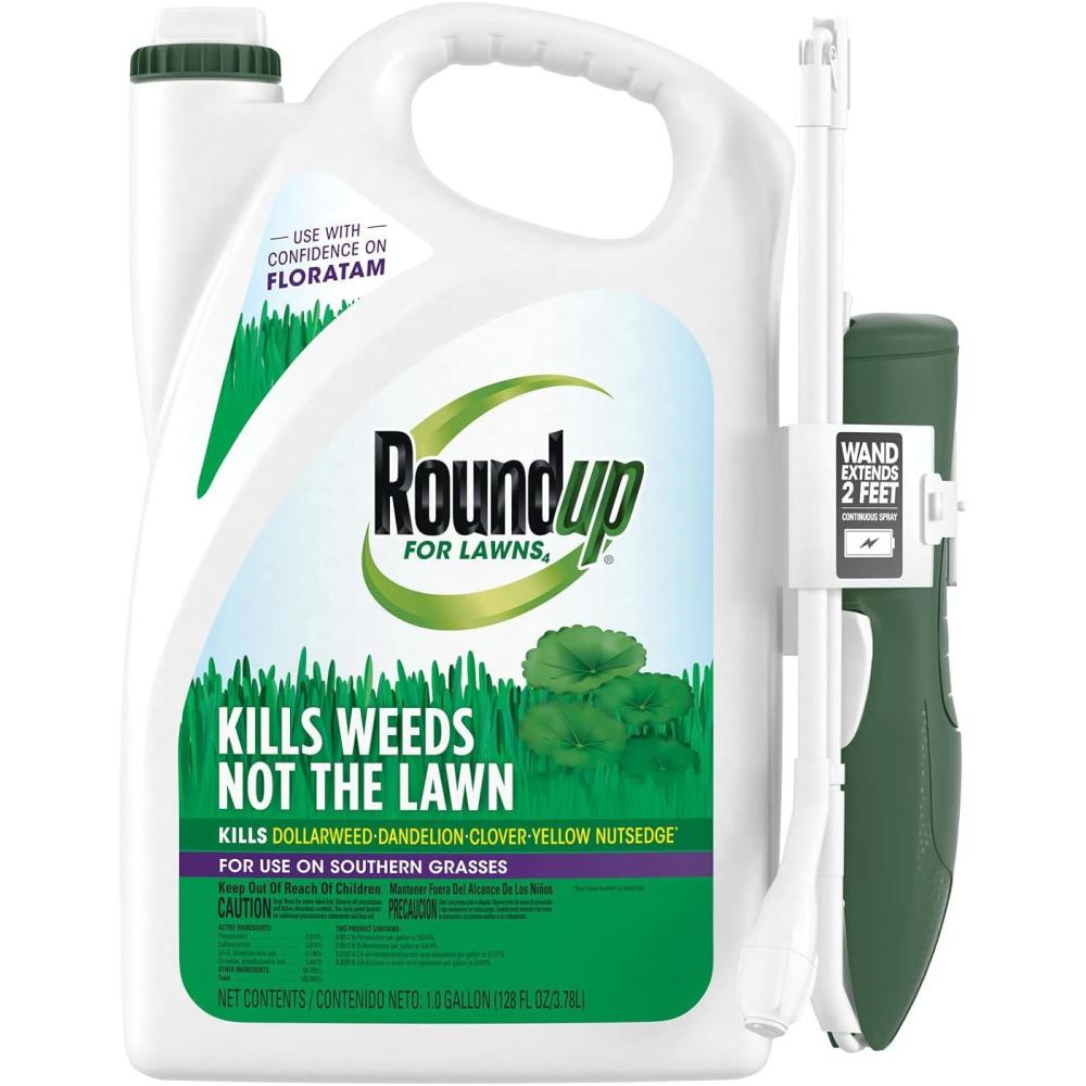 imageRoundup for Lawns4 Ready to Use  for Use on Southern Grasses for Use on Bluegrass Fescues and Perennial Ryegrass Kills Over 90 Weed Types Including Dandelion Clover and Nutsedge 1 galComfort Wand