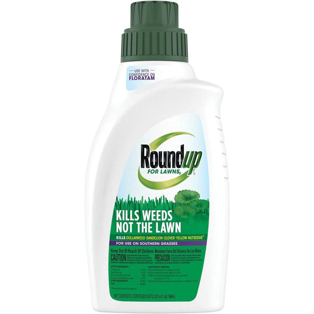 imageRoundup for Lawns4 Ready to Use  for Use on Southern Grasses for Use on Bluegrass Fescues and Perennial Ryegrass Kills Over 90 Weed Types Including Dandelion Clover and Nutsedge 1 galConcentrate