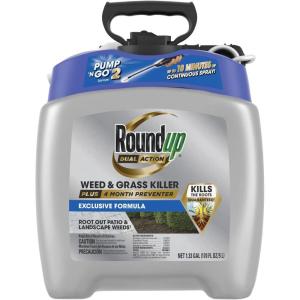 imageRoundup Dual Action Weed ampamp Grass Killer Plus 4 Month Preventer Refill 125 gal1 gal