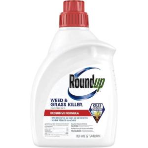 imageRoundup Weed and Grass Killer Concentrate Use in and Around Flower Beds Walkways and Other Areas of Your Yard 352 fl oz64 oz