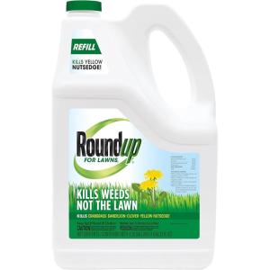 imageRoundup for Lawns1 Refill Northern 125 gal  Lawn Safe Weed Killer for Northern Lawns  Kills Crabgrass Dandelion Clover and Yellow Nutsedge  Kills Weeds Not The LawnRefill