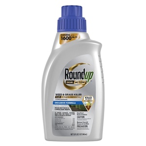 image:imageRoundup Dual Action Weed and Grass Killer Plus 4 Month Preventer with Sure Shot Wand Liquid 133 gal SilverConcentrate