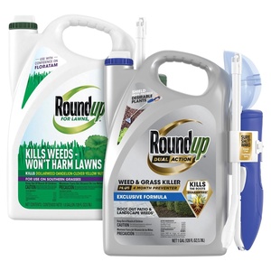 image:imageRoundup Dual Action Weed and Grass Killer Plus 4 Month Preventer with Sure Shot Wand Liquid 133 gal SilverDual Action  Southern Lawns