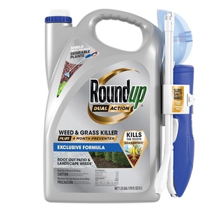image:imageRoundup Dual Action Weed and Grass Killer Plus 4 Month Preventer with Sure Shot Wand Liquid 133 gal SilverWand